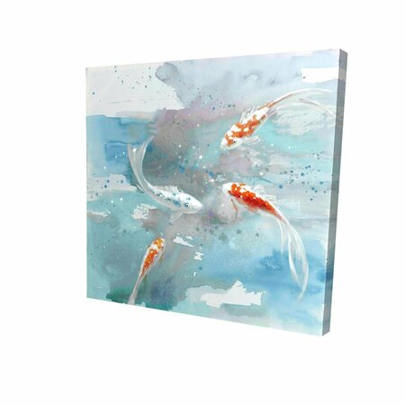 FONDO 32 x 32 in. Koi Fish In Blue Water-Print on Canvas FO2795205